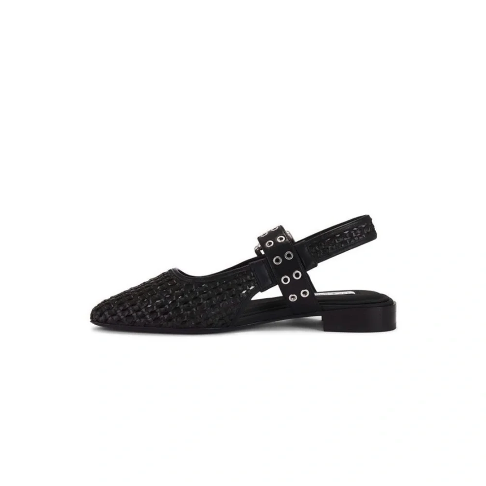 Rag & Bone “Astra” Black Woven Leather Sling back Shoes - 39.5 - Picture 4 of 10